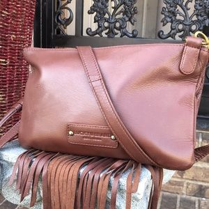 🚨B2G1 LUCKY BRAND Brown Leather Fringed Crossbody Bag